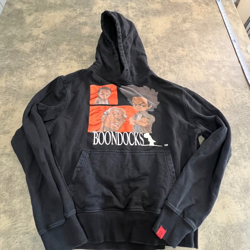 The Boondocks Hoodie Mens XL Black Graphic Pullover Huey Riley Granddad‎ 2021
